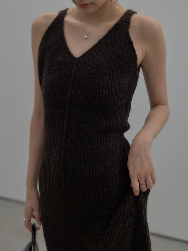 リュクスリブニットロングドレス