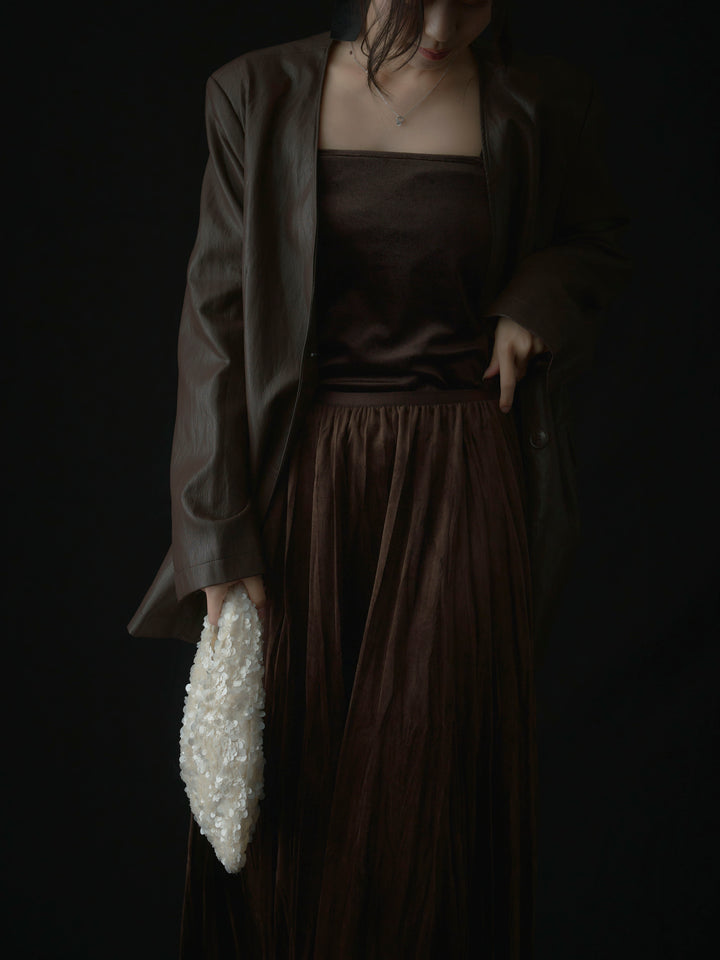 レザーノーカラージャケット