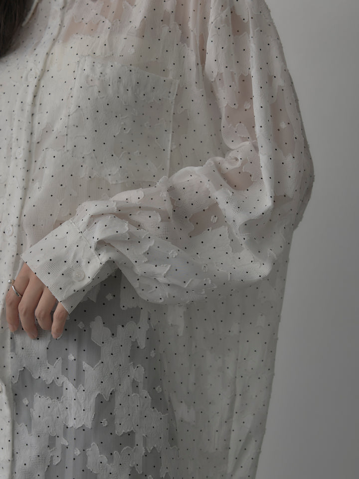 【SET】シアージャガードドットシャツ+ラップワイドパンツ(2set)