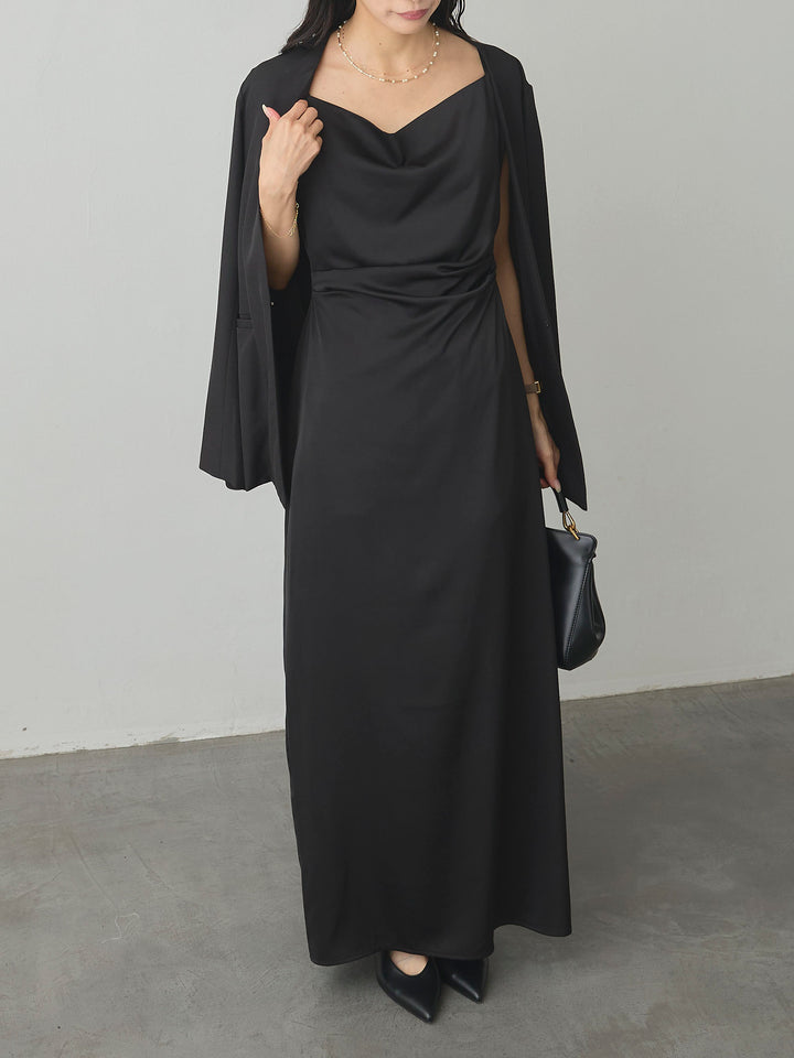 【Essential】フロントホックノーカラージャケット