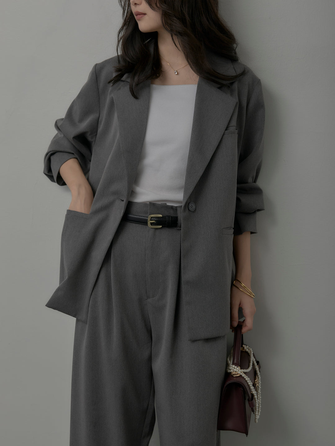 【Essential】ボックスシルエットテーラードジャケット