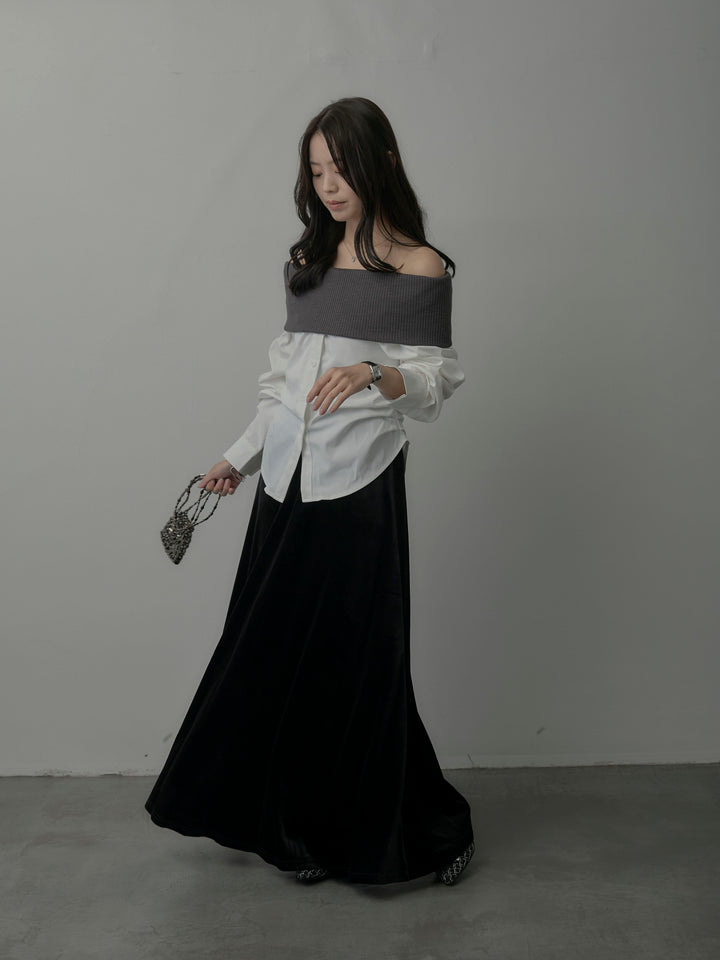 ベロアフレアロングスカート
