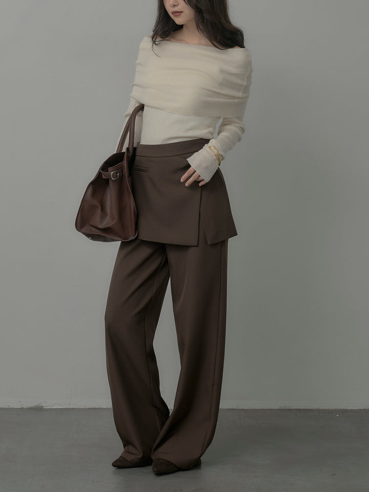 [予約]オフショルリブニットトップス