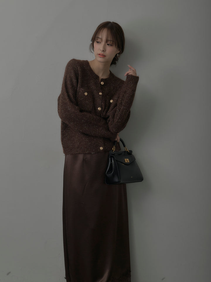 裾レースサテンスカート