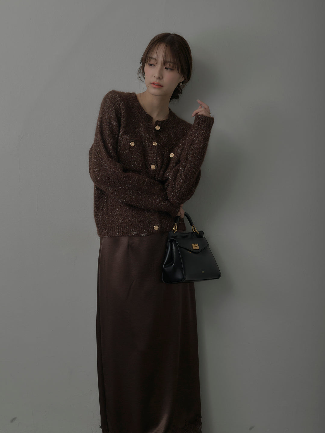 MIXニットゴールドボタンニットカーディガン