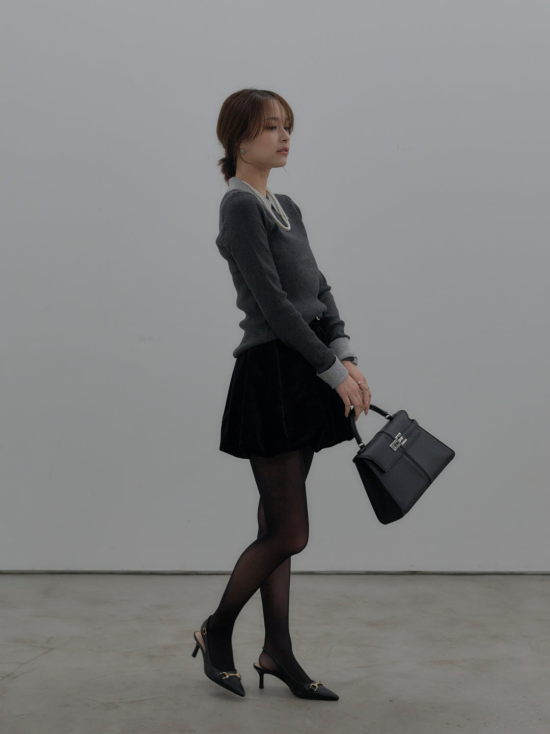 ベロアバルーンミニスカート(インパン付き)