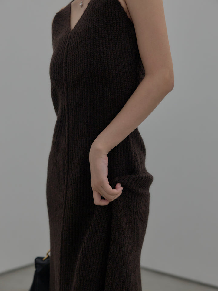 リュクスリブニットロングドレス