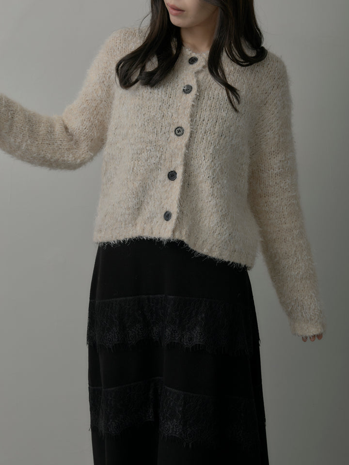 フェザーループニットカーディガン