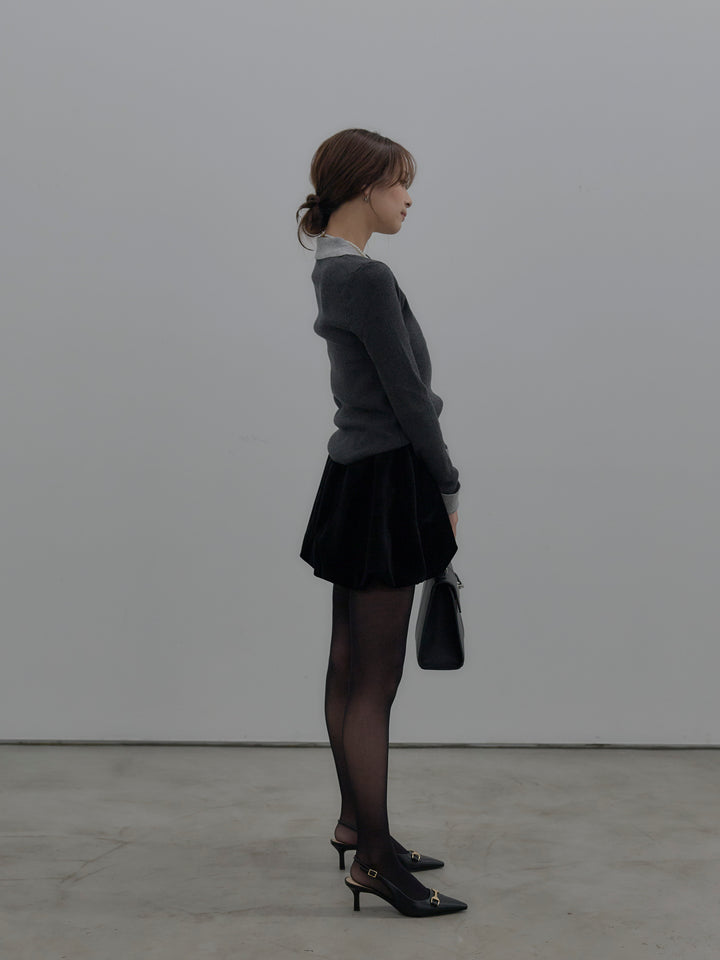 ベロアバルーンミニスカート(インパン付き)