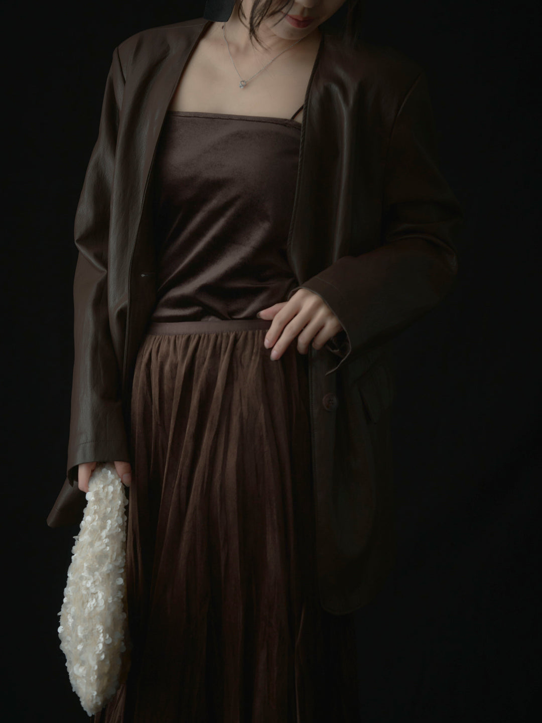 レザーノーカラージャケット