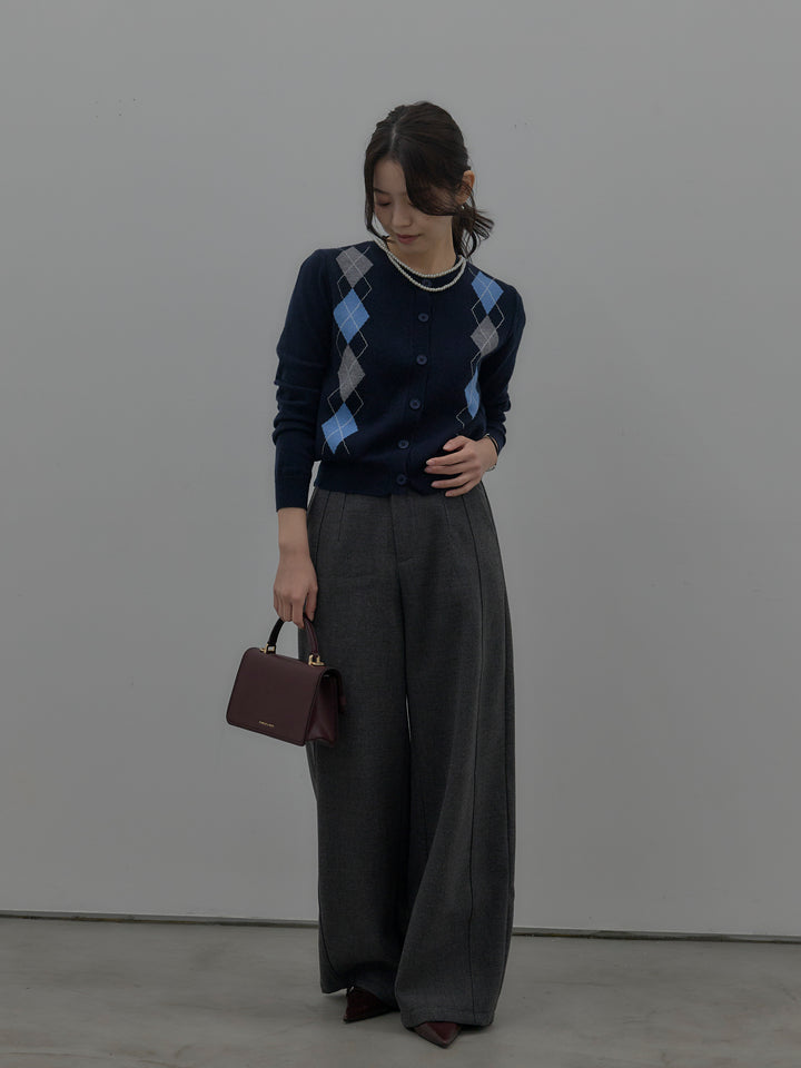 裏起毛デザインワイドパンツ