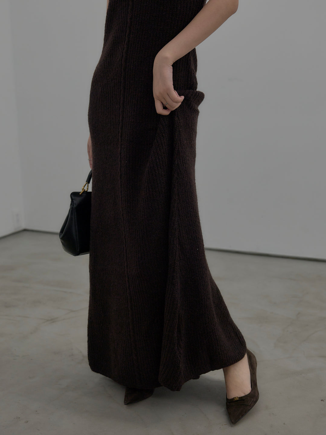 リュクスリブニットロングドレス