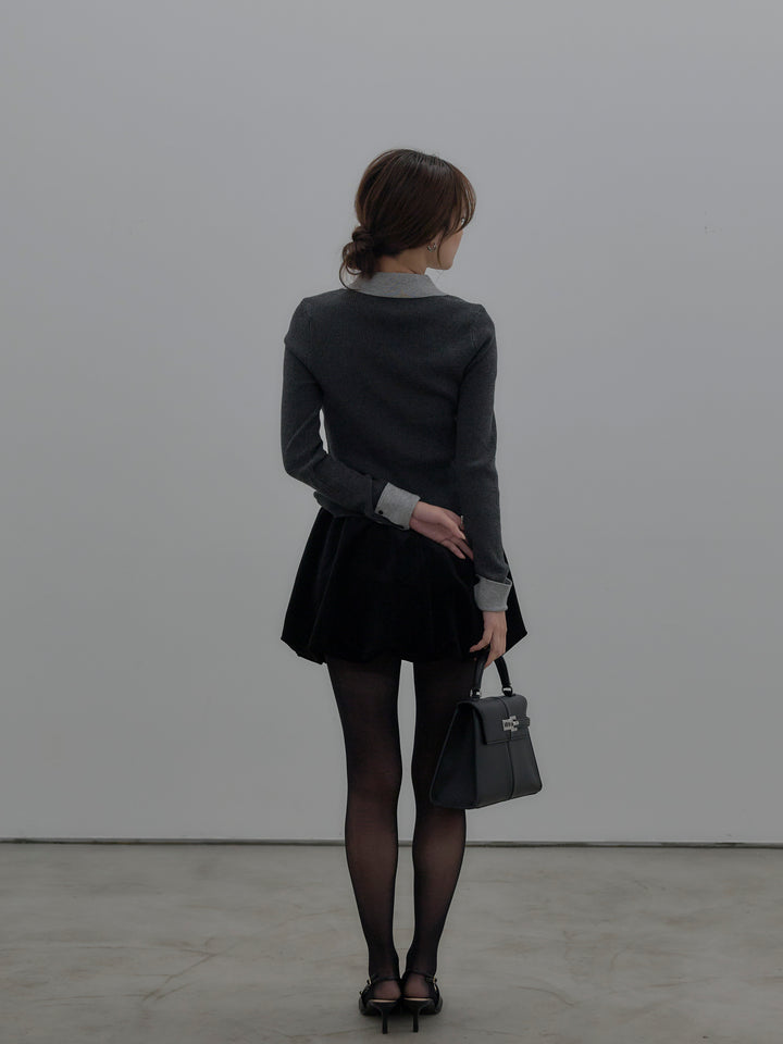 ベロアバルーンミニスカート(インパン付き)