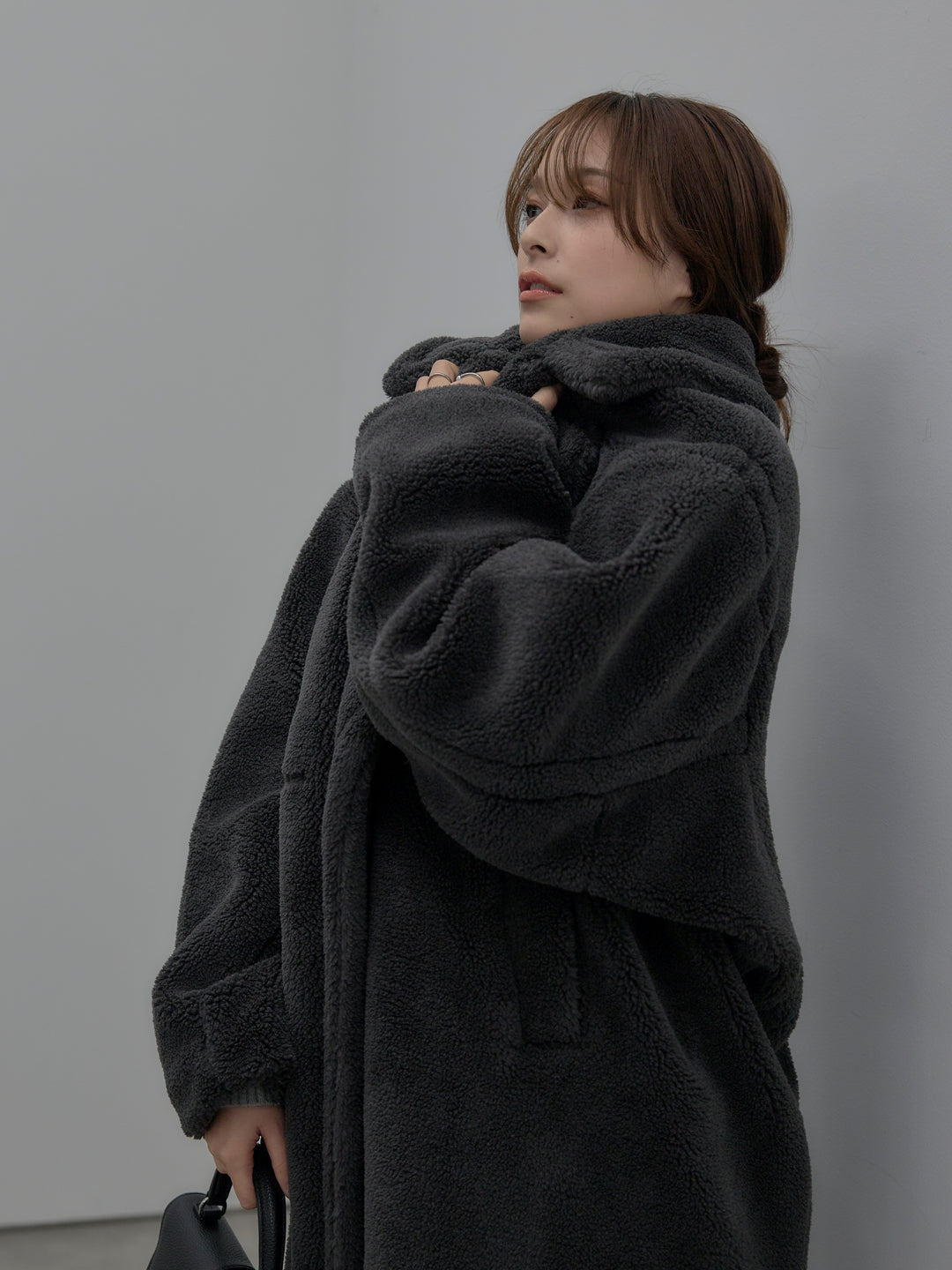 【SET】テディボアロングコート+ベロアバルーンミニスカート(インパン付き)(2set)