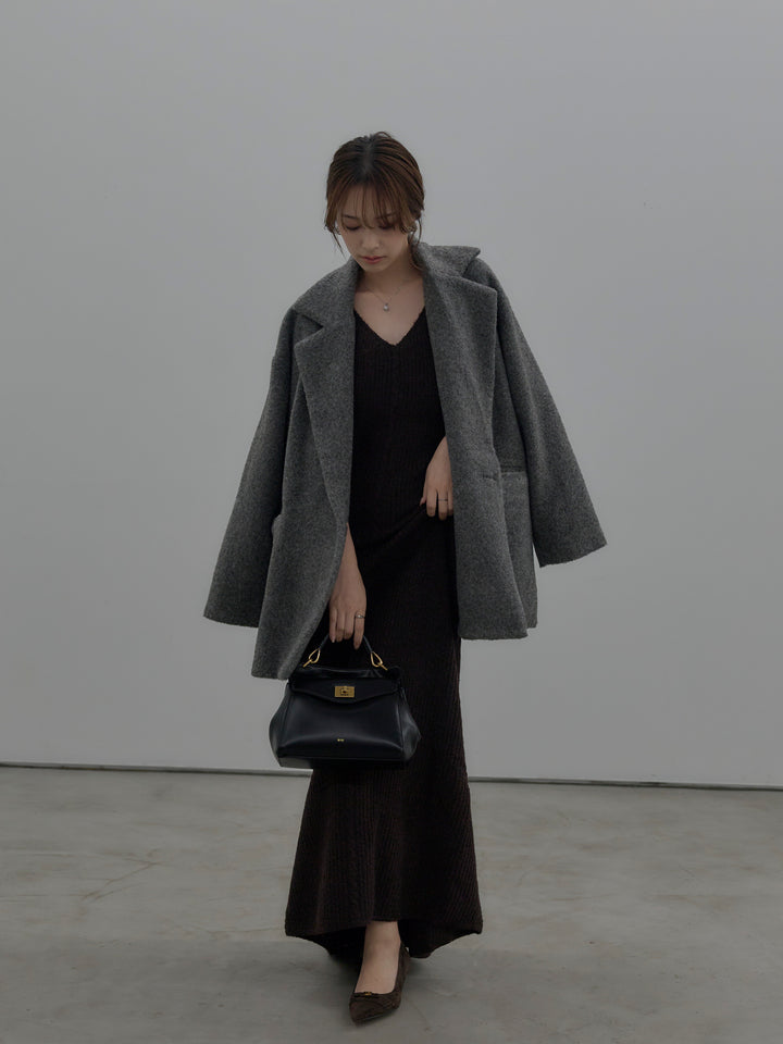 リュクスリブニットロングドレス