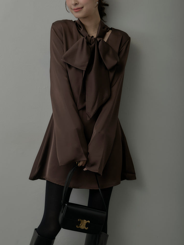 ボウタイサテンミニワンピース