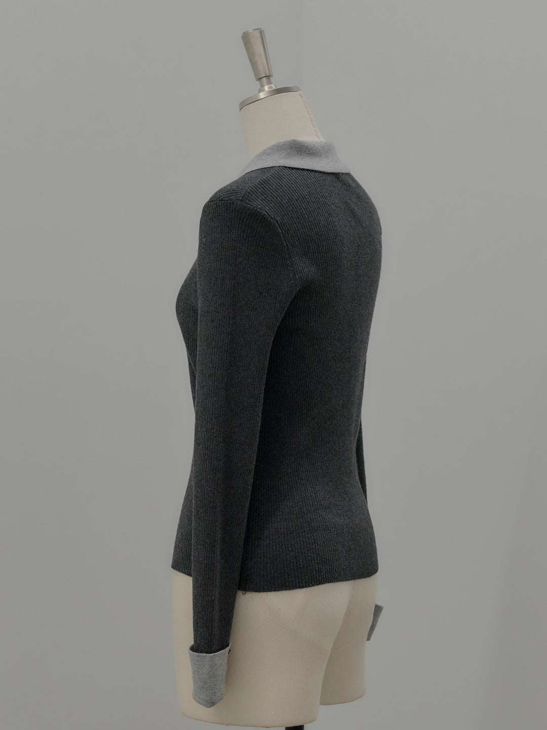 配色カフスニットポロ