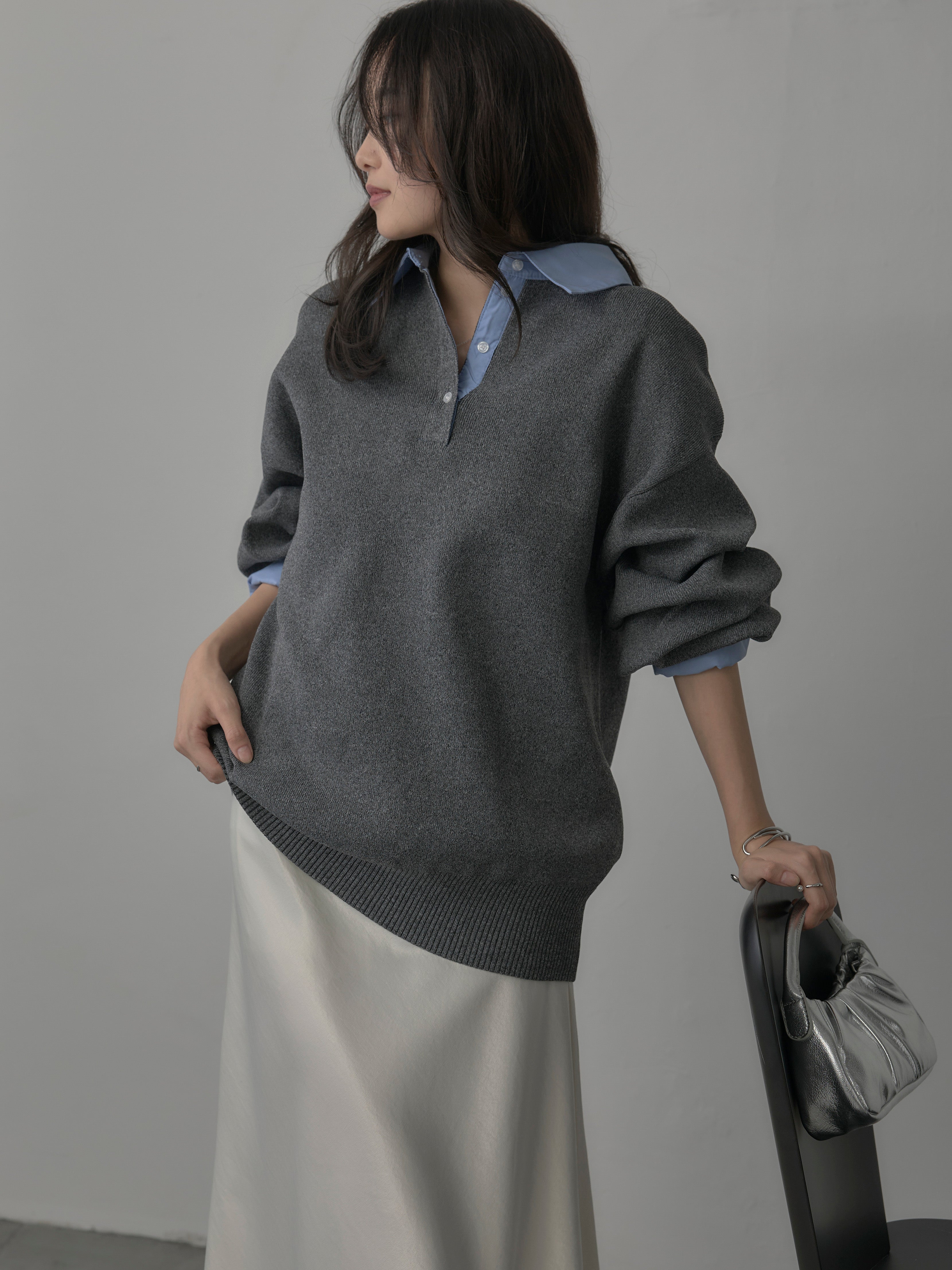 SET】襟付きポロトップス+ナローAラインサテンスカート(2set) – nairo