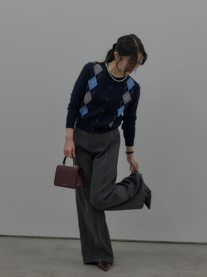 裏起毛デザインワイドパンツ