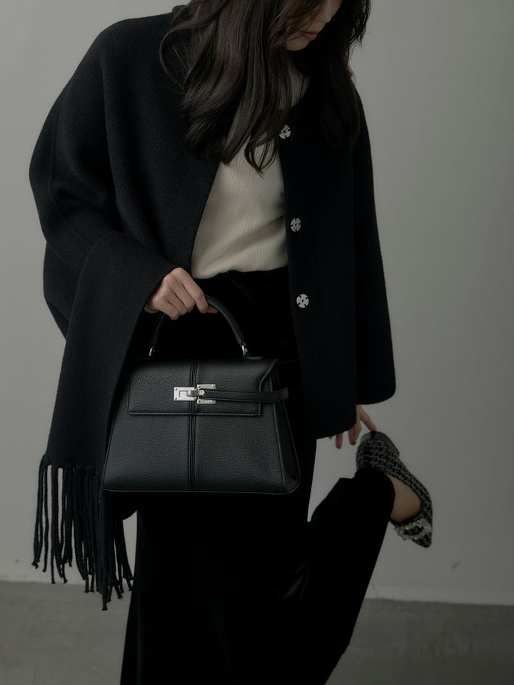 【SET】マフラー付き2WAYケープコート+リブニットタートルネック+ベロアマーメイドスカート(3set)