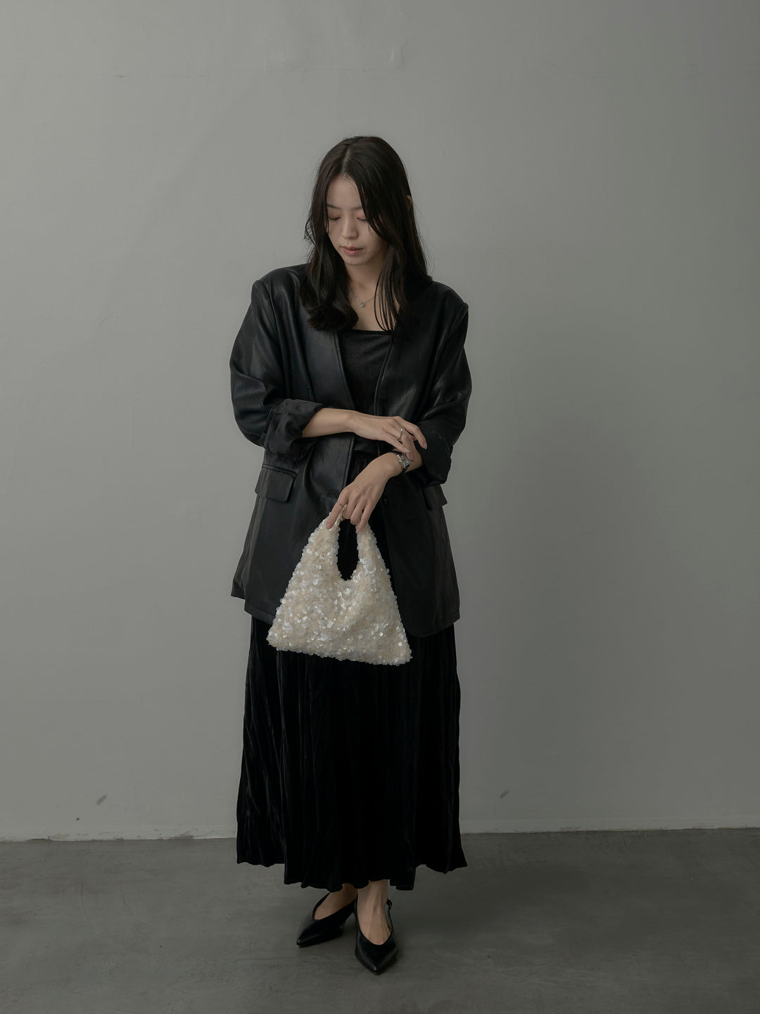 ベロアワッシャープリーツスカート