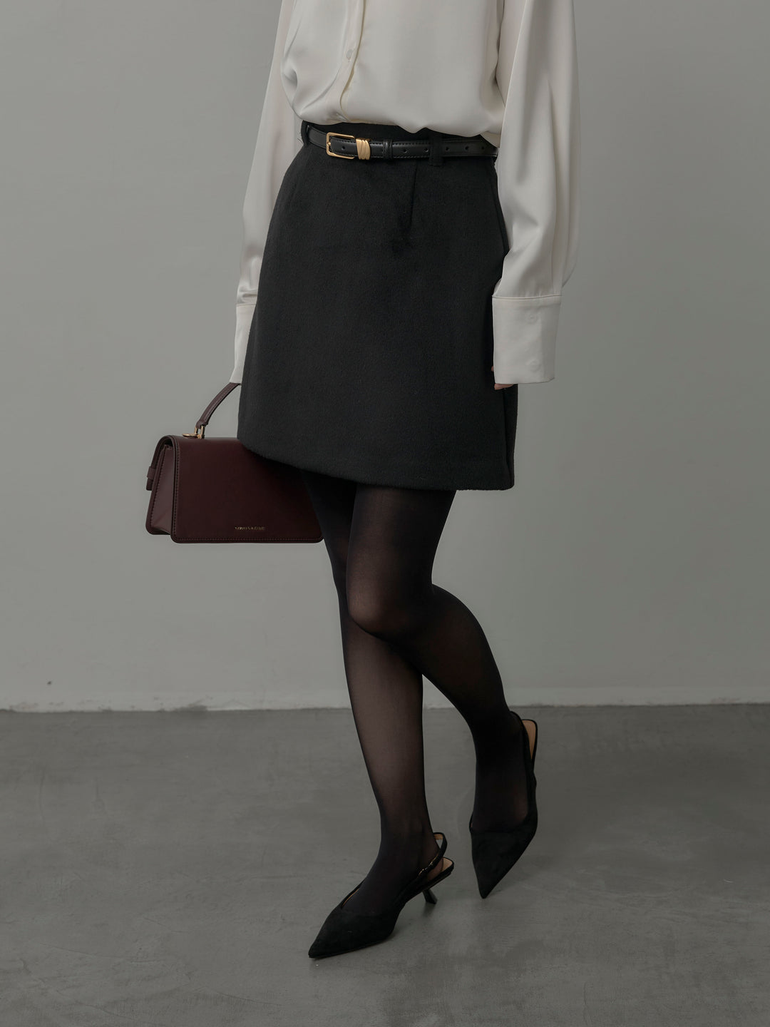 【Essential】ウールタッチミニスカート