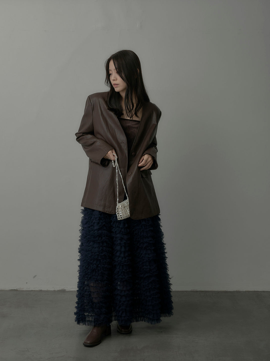 ドラマチックフリルチュールスカート