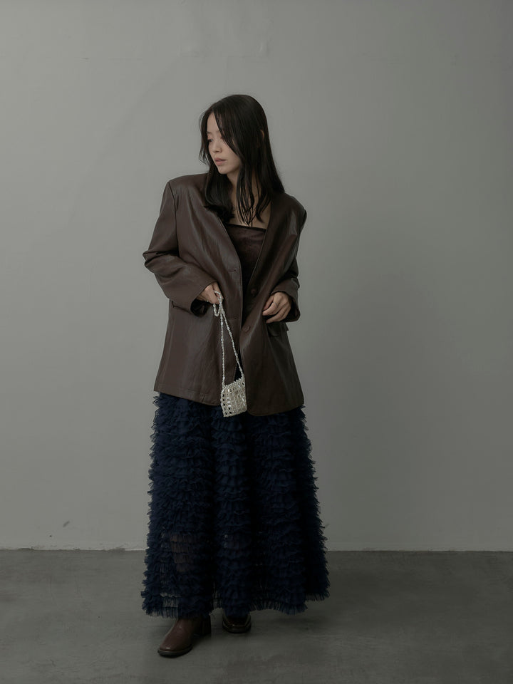 ドラマチックフリルチュールスカート