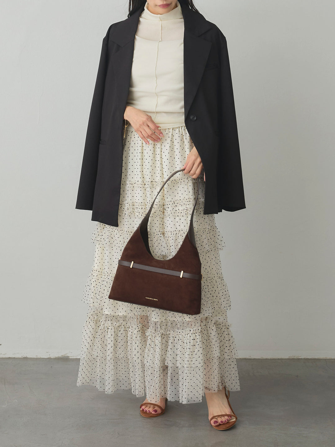 [予約]ドットチュールティアードスカート