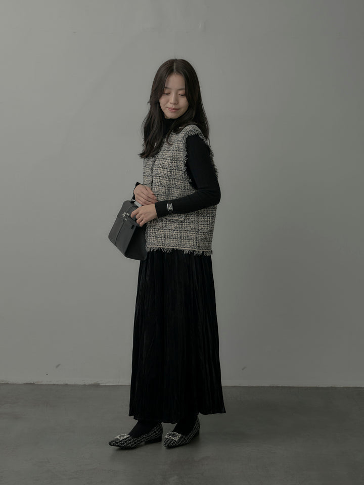 ベロアワッシャープリーツスカート