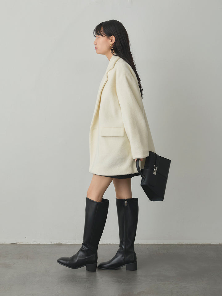 【SET】【Essential】オーバーサイズジャケットコート+【Essential】ウールタッチミニスカート(2set)