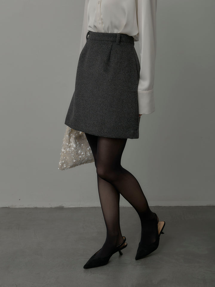 【Essential】ウールタッチミニスカート