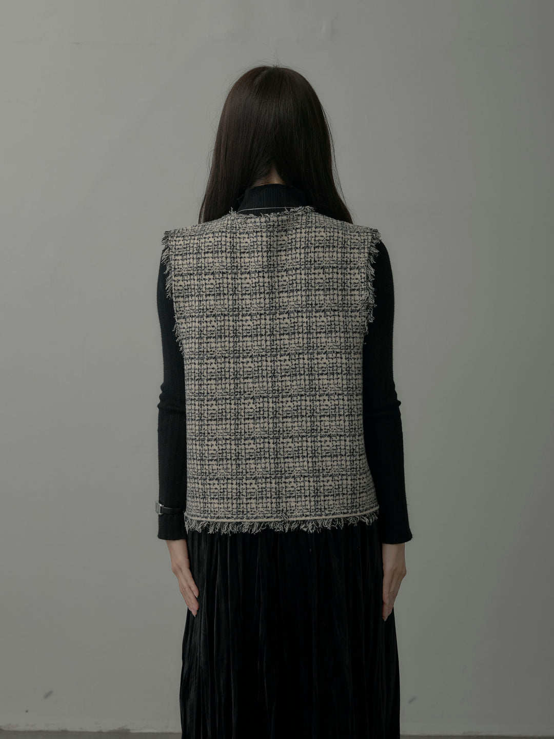 ツイードフリンジベスト