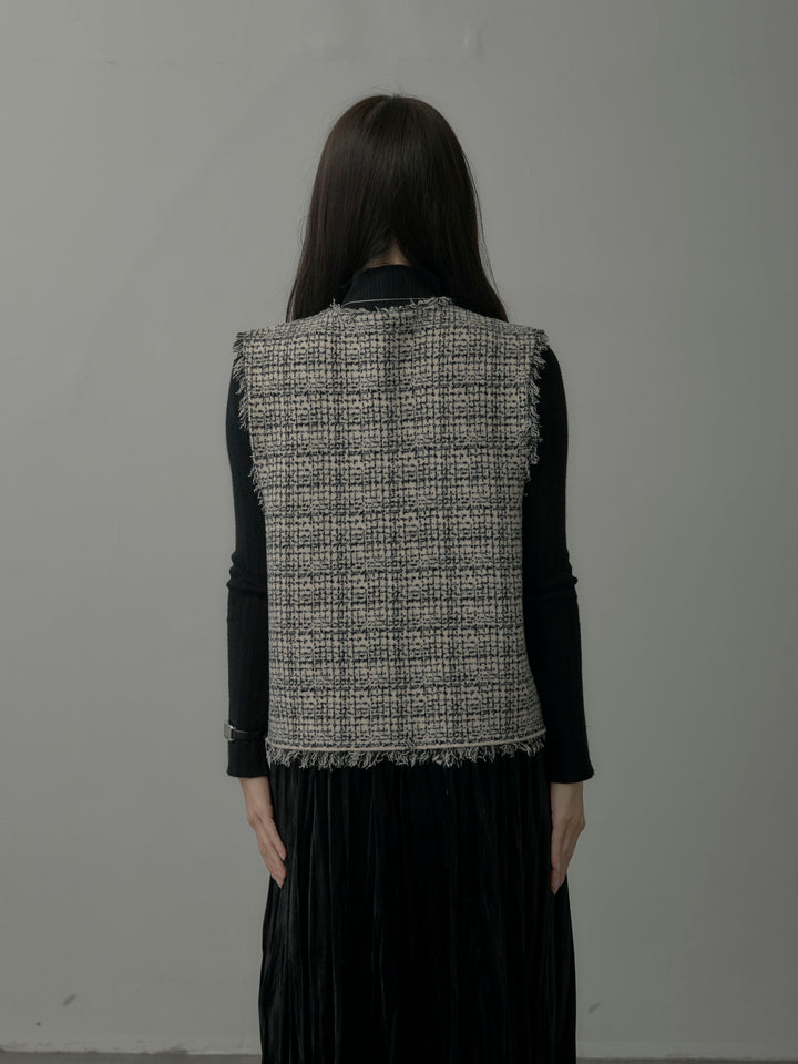 ツイードフリンジベスト