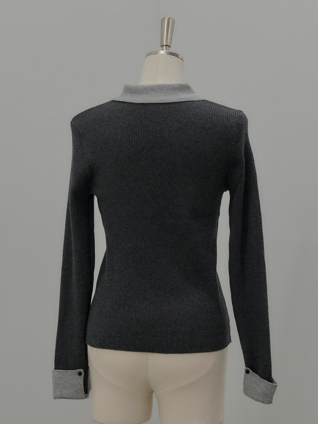 配色カフスニットポロ