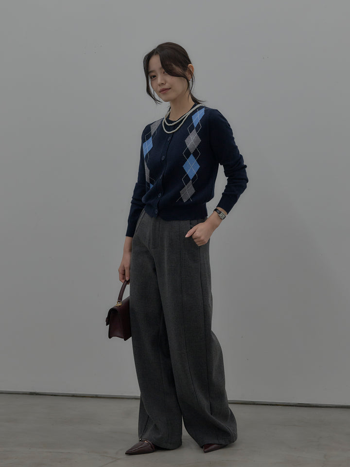 裏起毛デザインワイドパンツ