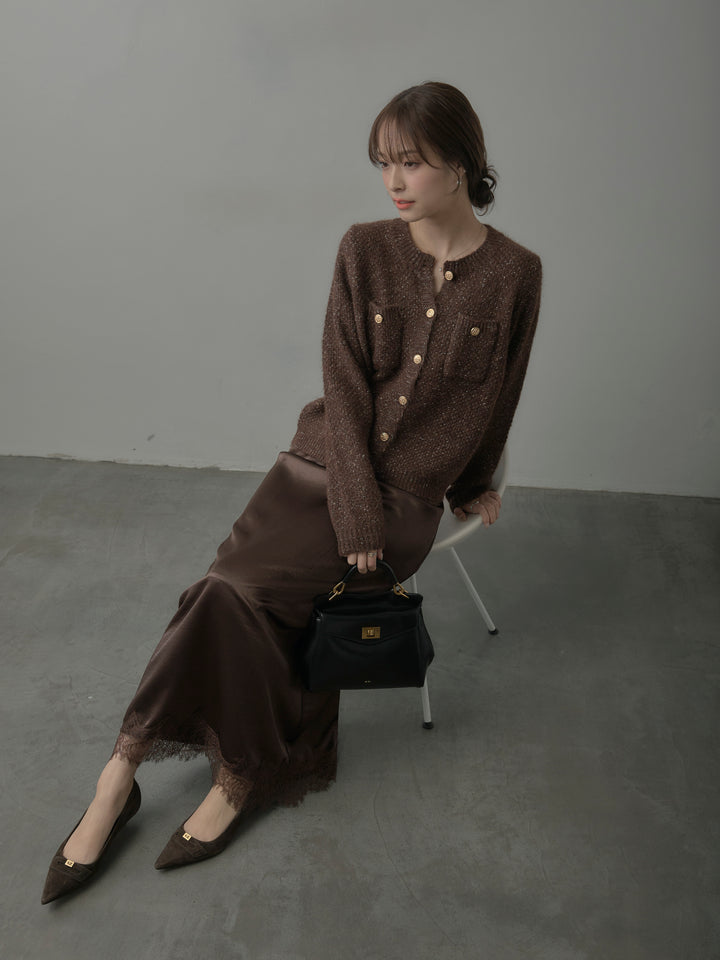 裾レースサテンスカート