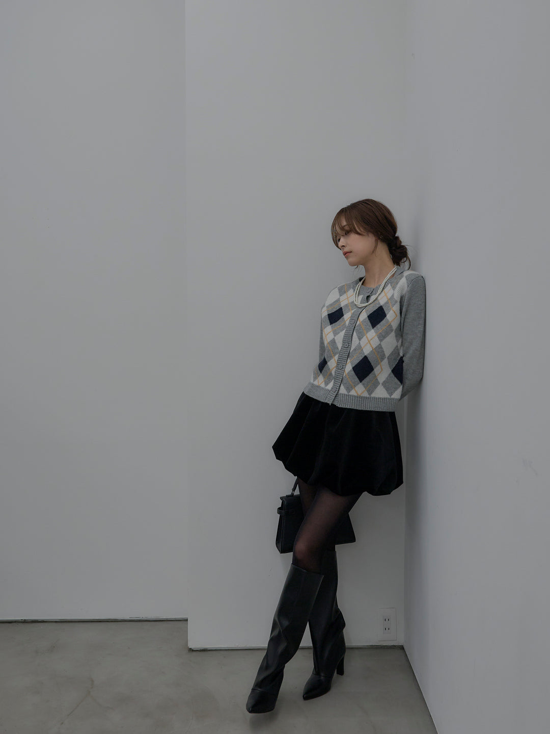 ベロアバルーンミニスカート(インパン付き)