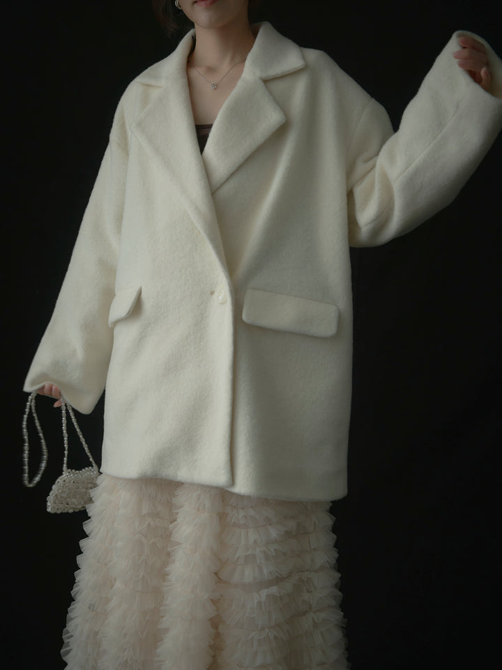 【SET】【Essential】オーバーサイズジャケットコート+ドラマチックフリルチュールスカート(2set)