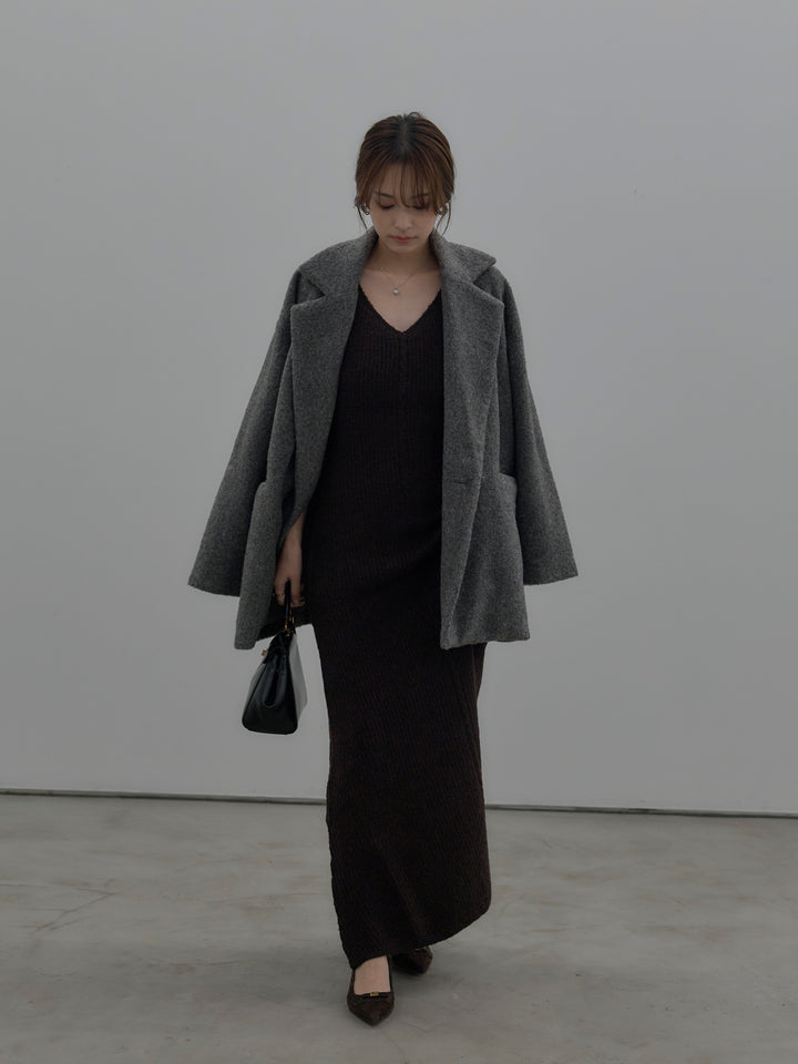 リュクスリブニットロングドレス