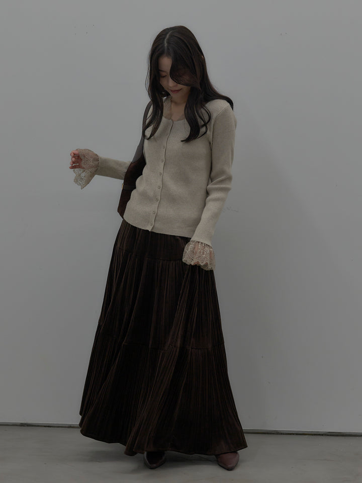 ベロアプリーツティアードスカート