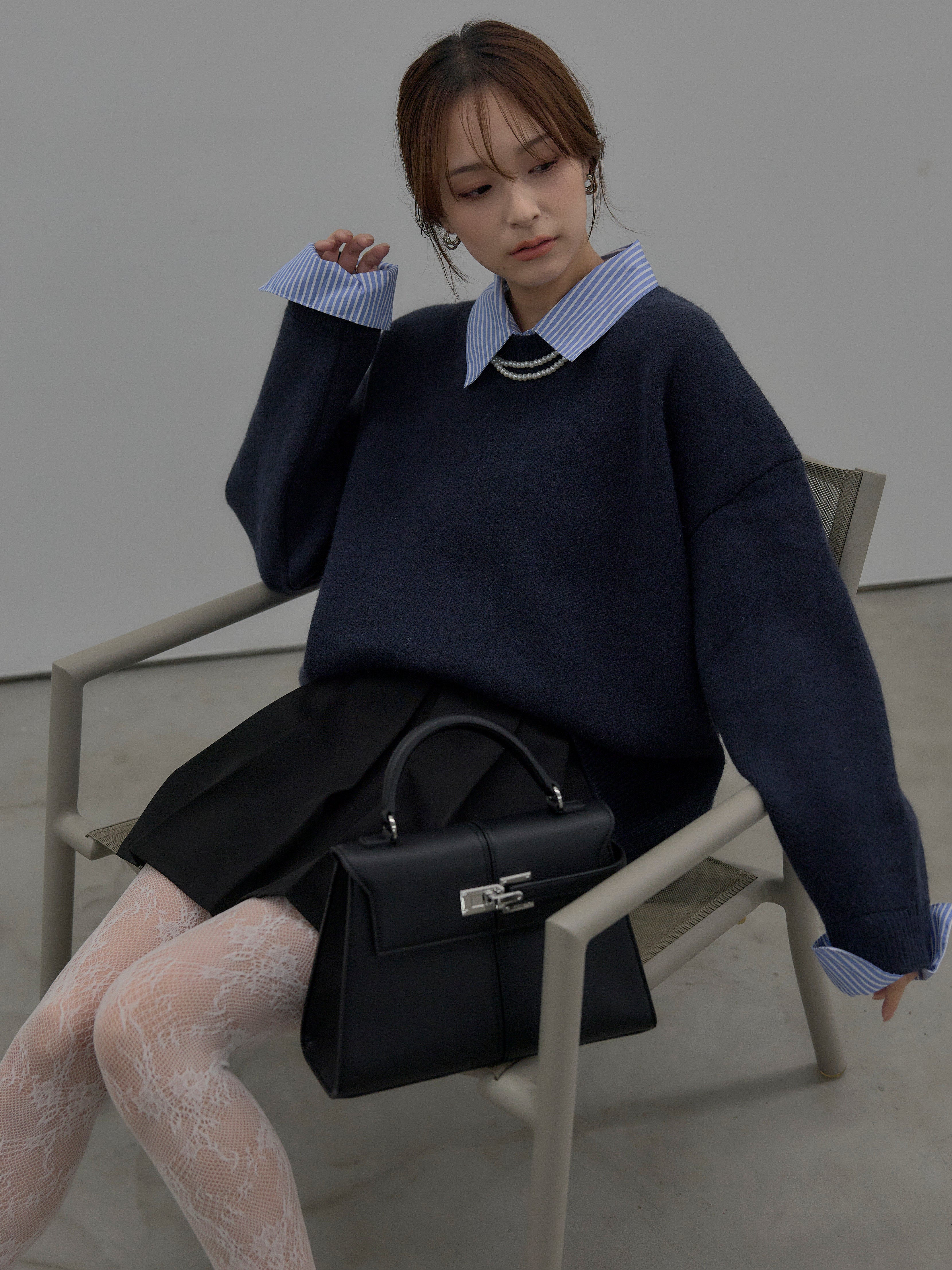 シャツドッキング肉厚ニットプルオーバー – nairo