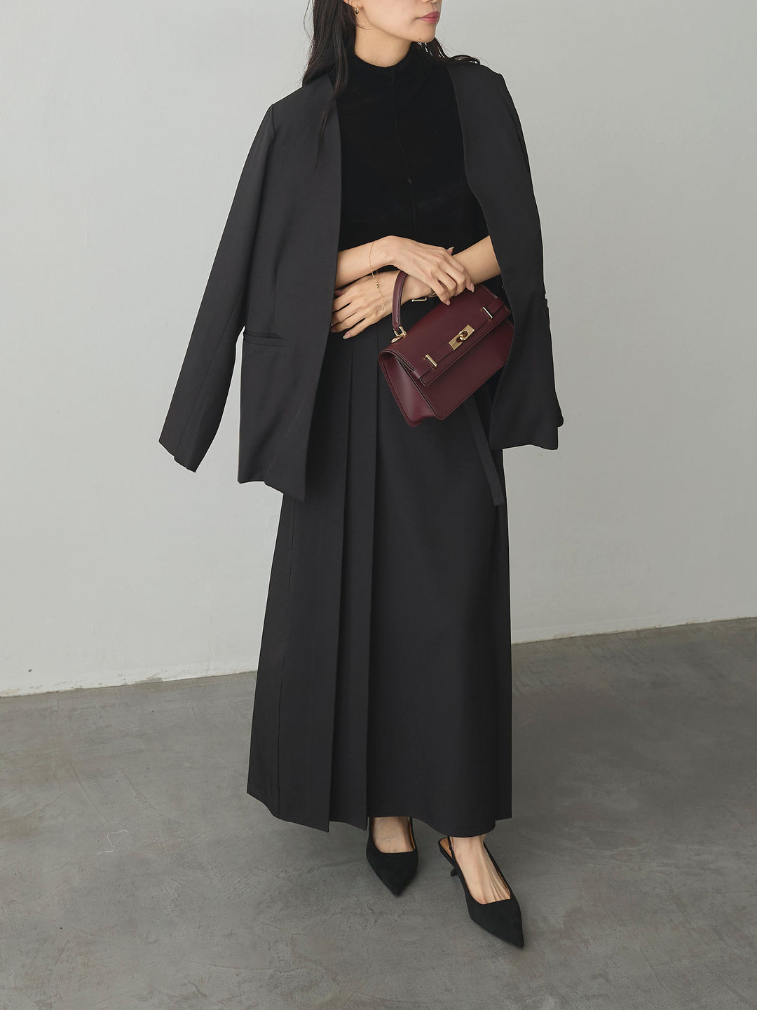 [予約]メッシュベロアノースリーブトップス