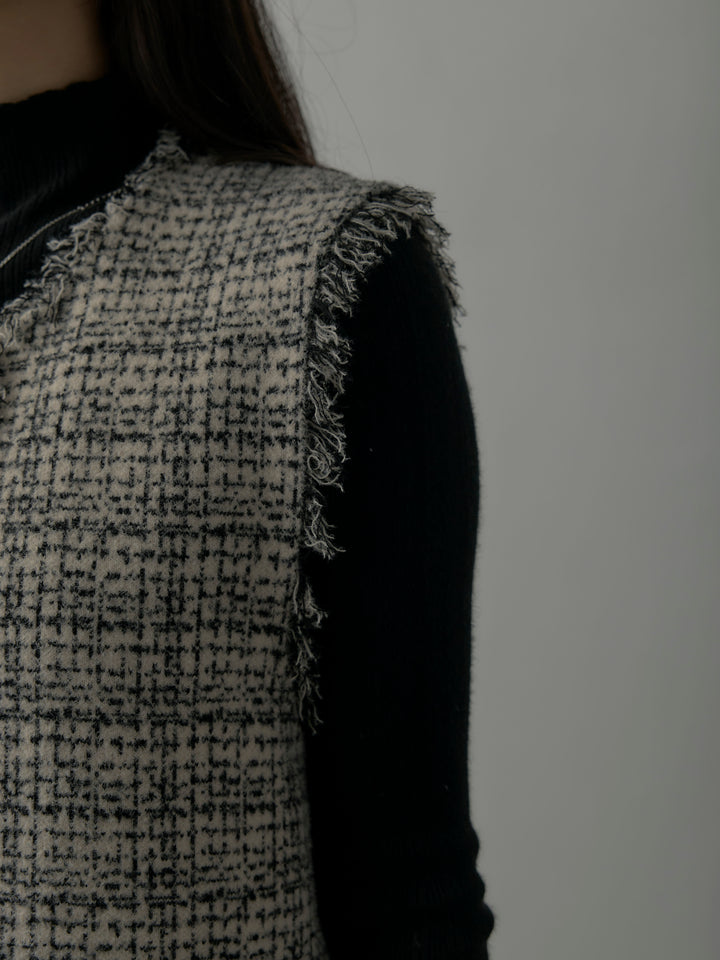 ツイードフリンジベスト