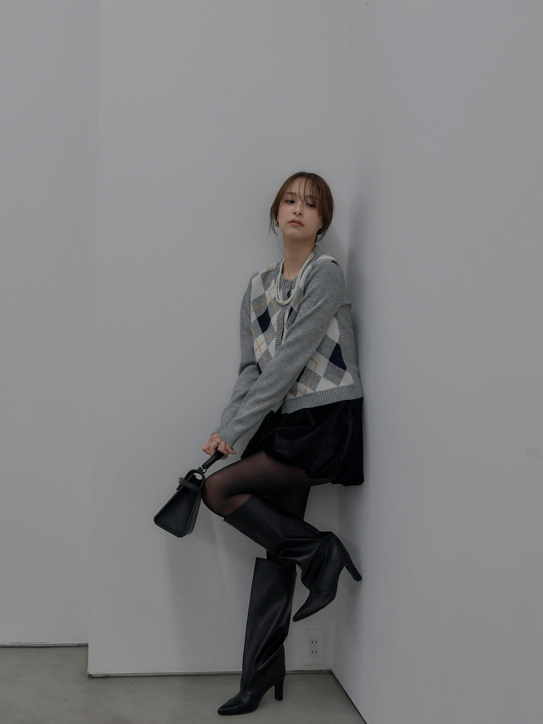 ベロアバルーンミニスカート(インパン付き)