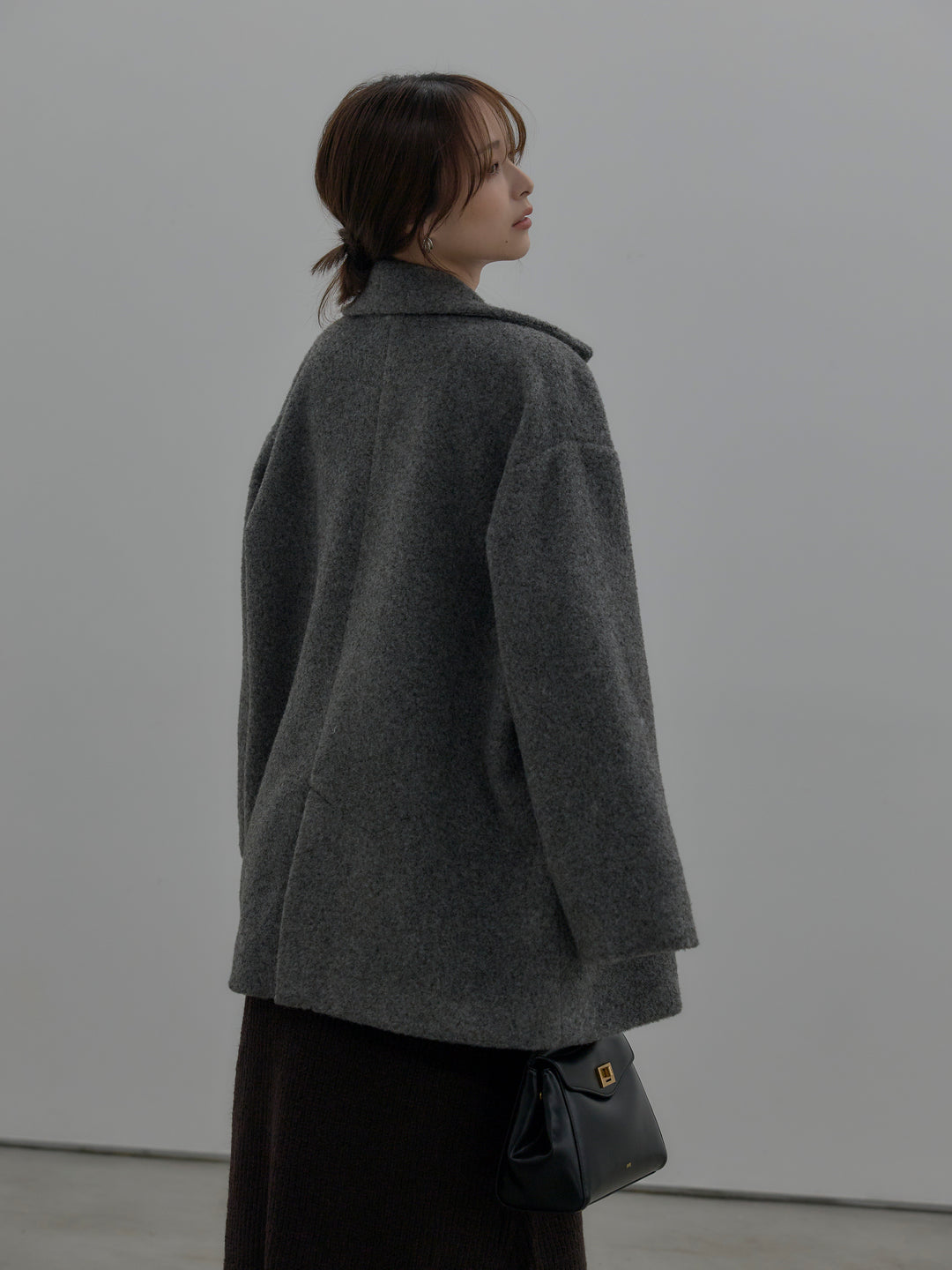 【SET】【Essential】オーバーサイズジャケットコート+リュクスリブニットロングドレス(2set)