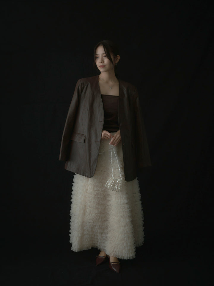 ドラマチックフリルチュールスカート