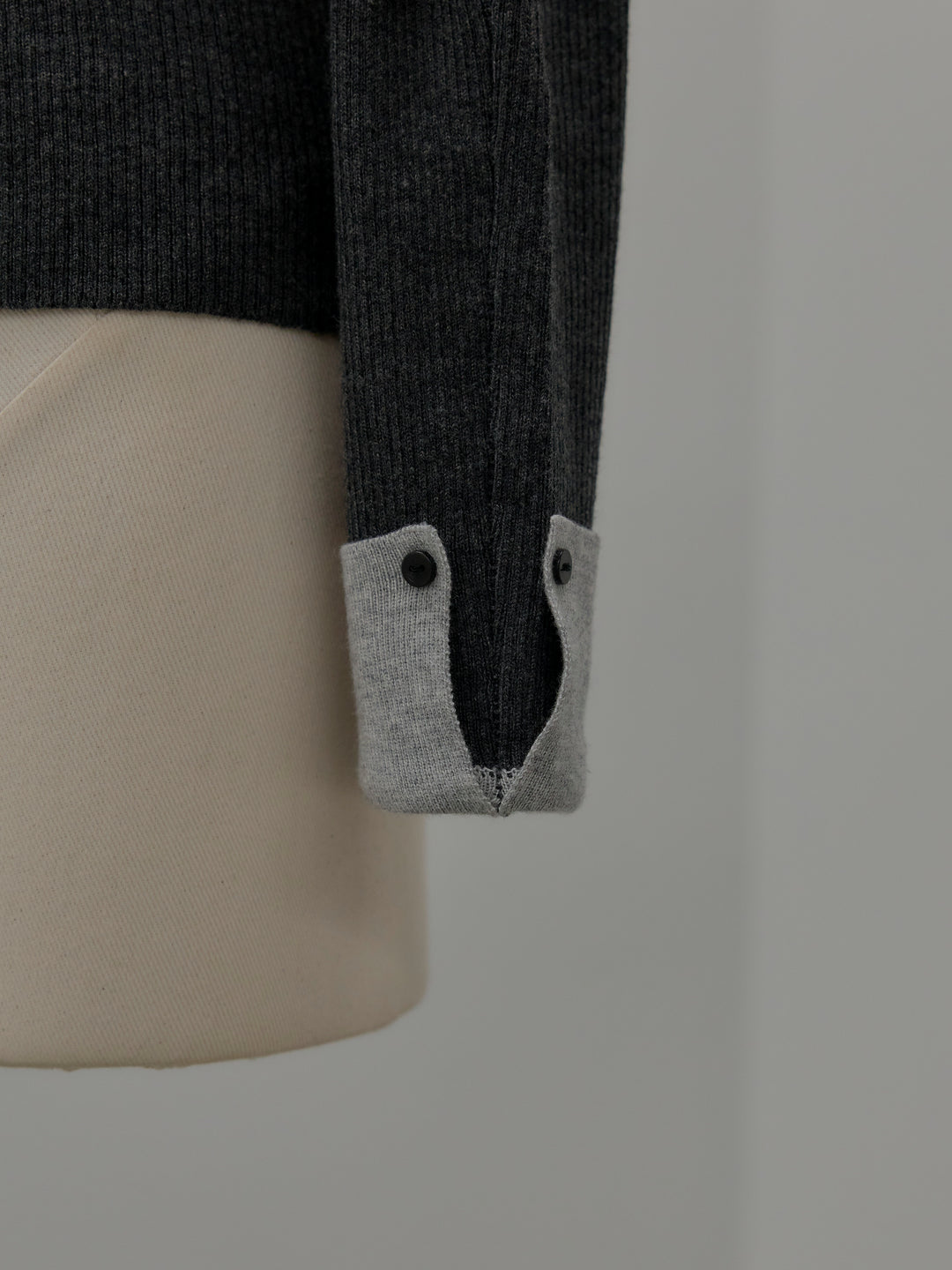 配色カフスニットポロ