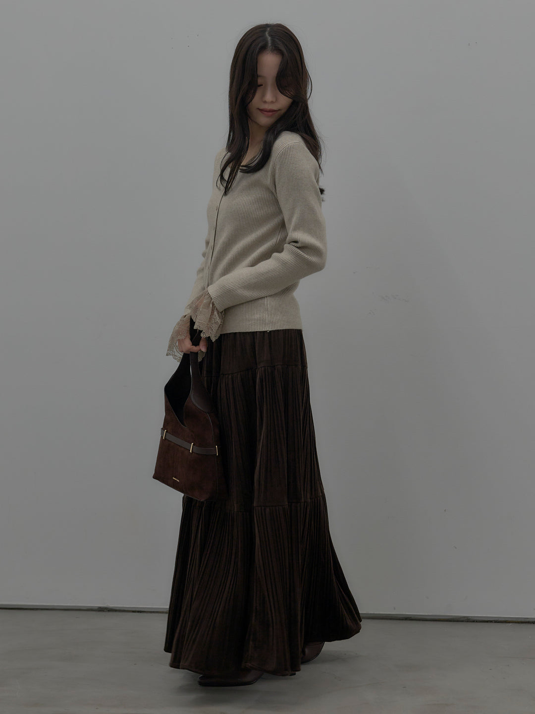 ベロアプリーツティアードスカート