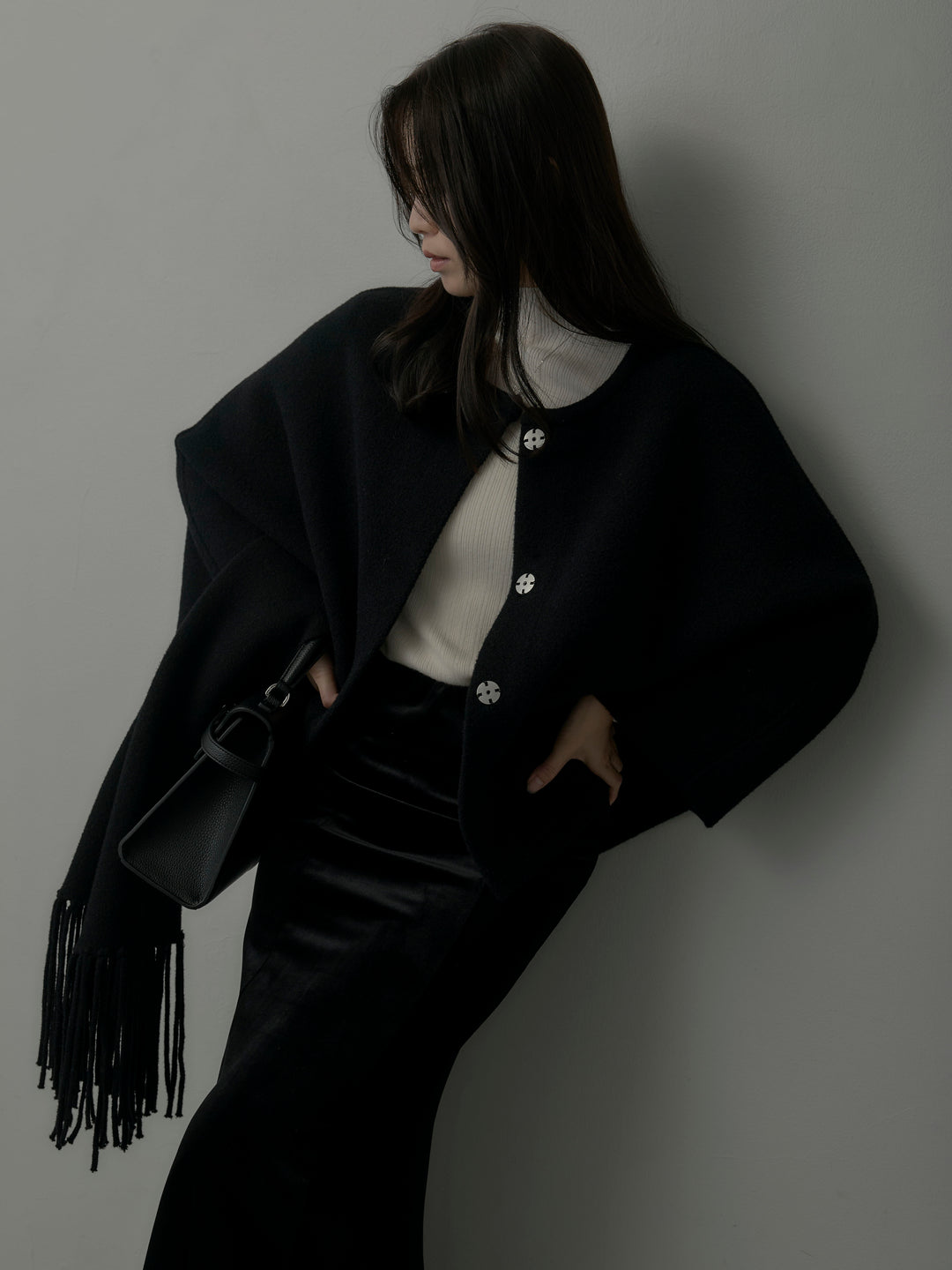 マフラー付き2WAYケープコート